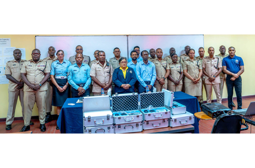 The police ranks who are being trained pose with EPA officials (GPF photo)