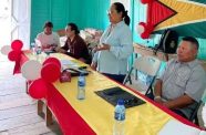 Minister of Amerindian Affairs, Pauline Sukhai engages the newly elected leaders