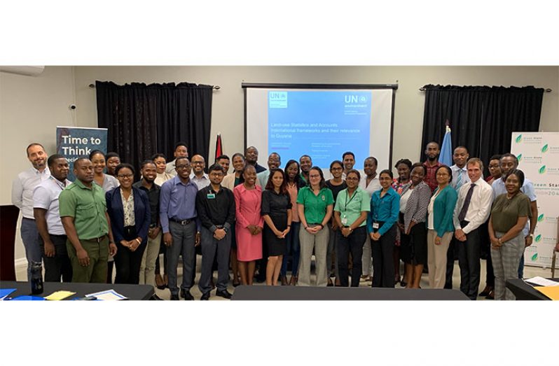 Representatives of the 27 agencies, who took part in the recently concluded three-day capacity building workshop on environmental data and statistics collection