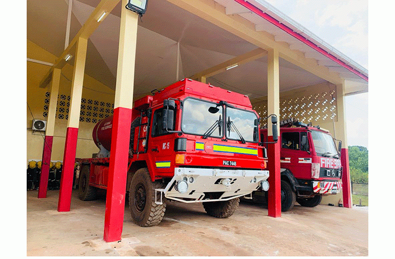 The new fire truck the Mahdia Fire Station received, and its old one