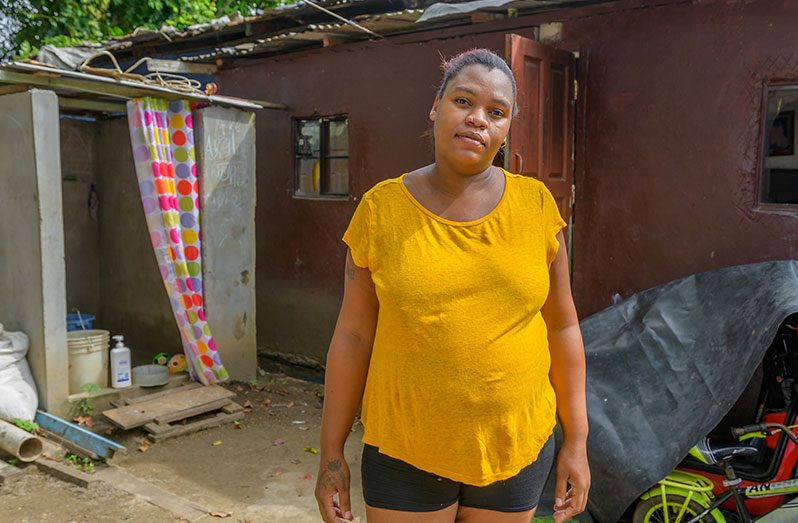 Expecting mother, Alfernetta is eager to relocate from the community (Delano Williams Photo)