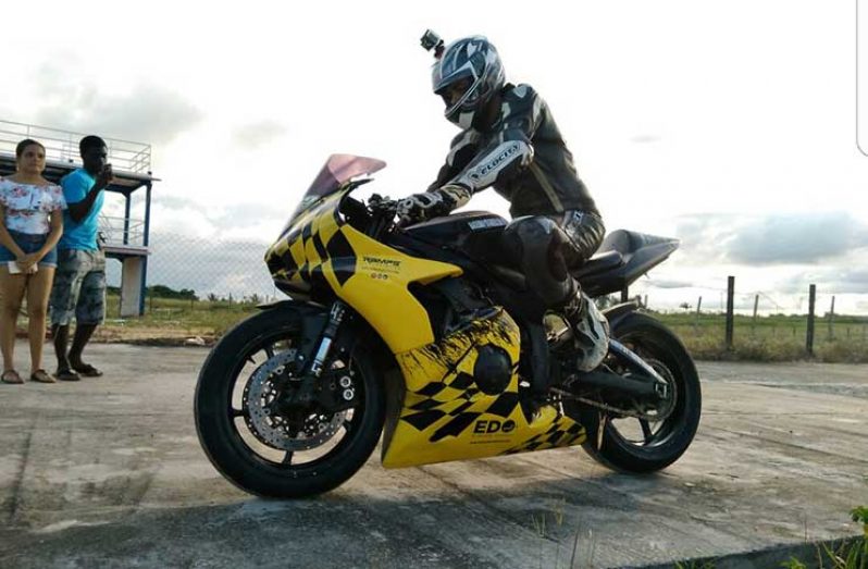 Raverio Tucker aboard his R6