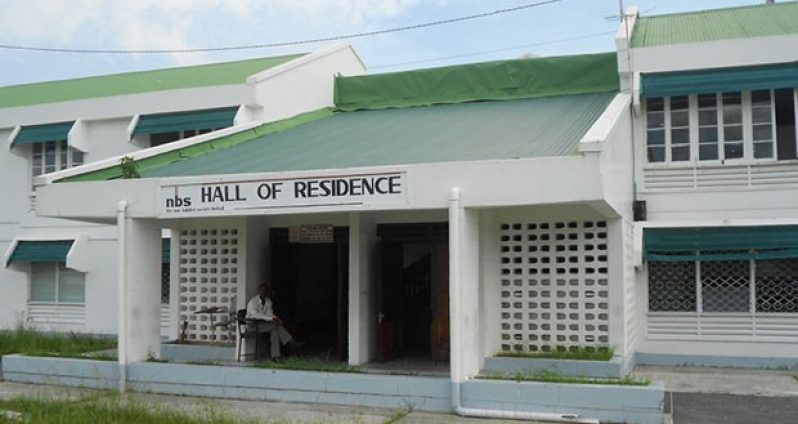 The vandalised New Building Society (NBS) Hall of Residence dorms at the University of Guyana