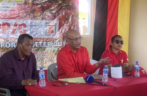 Vice President Dr Bharrat Jagdeo speaking at the Good Hope meeting