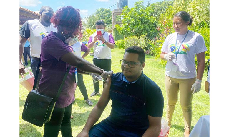 A demonstration of the vaccination process