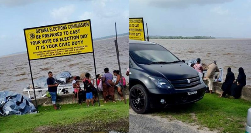 A picture taken by a resident last week near the seawall where the trade in items was ongoing