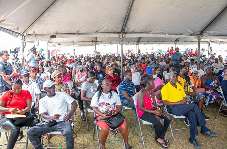 A section of the turnout at the Victoria village outreach (Delano Williams photo)