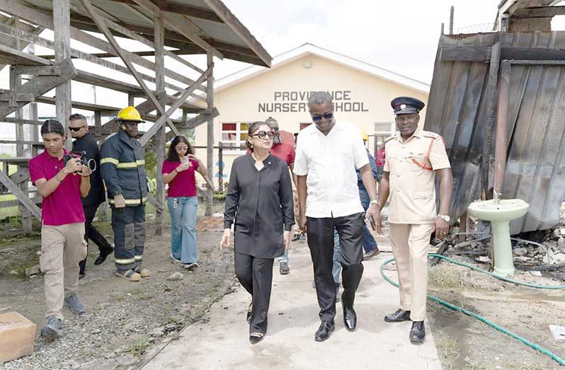 Minister of Local Government and Regional Development, Priya Manickchand  visited the NDC compound and assessed the damage caused by the blaze and to reassure residents that the cash grant distribution exercise, originally scheduled to be held at the nearby Providence Nursery School, would proceed without disruption