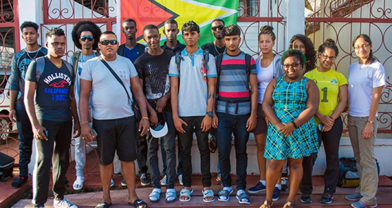 Some of the players before they departed for Brazil yesterday