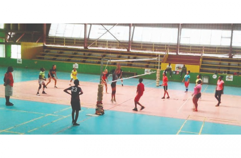 Local volleyball players going through their practice sessions ahead of the 2020 IGG which starts on February 25.