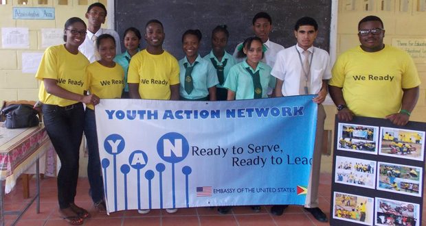 YAN members with students of Charlestown Secondary School