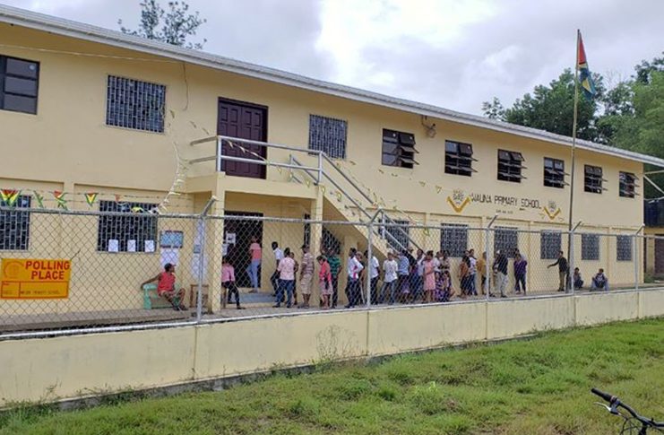 One of the busier polling stations on the West Bank Demerara where voters turned out in their numbers at the March 2 2020 General and Regional Elections
