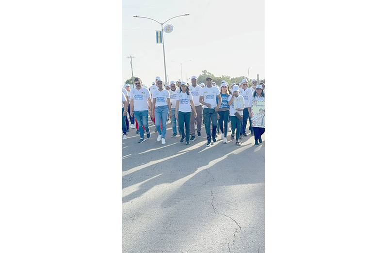 Minister of Home Affairs, Oneidge Walrond, during the annual road safety walk in observance of World Day of Remembrance for Road Traffic Victims 2025