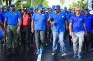 President, Dr Irfaan Ali, Prime Minister Mark Phillips and Health Minister Dr Frank Anthony participated in the Men on Mission’s (MoM) Father’s Day five-kilometre walk against violence