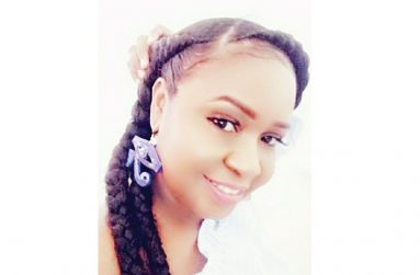 Jacqueline Marshall sporting one of her handmade earrings