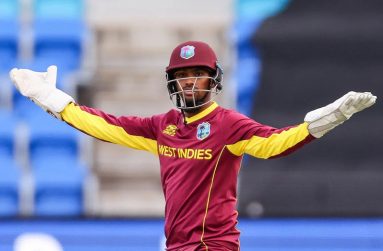 West Indies captain Nicholas Pooran will have a lot to think about after losing to Scotland (ICC via getty images)