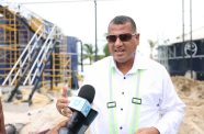 Minister of Housing and Water, Collin Croal, addresses the media