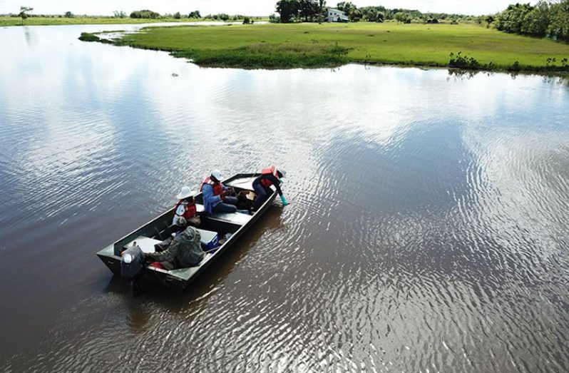 EPA team conducting water quality sampling