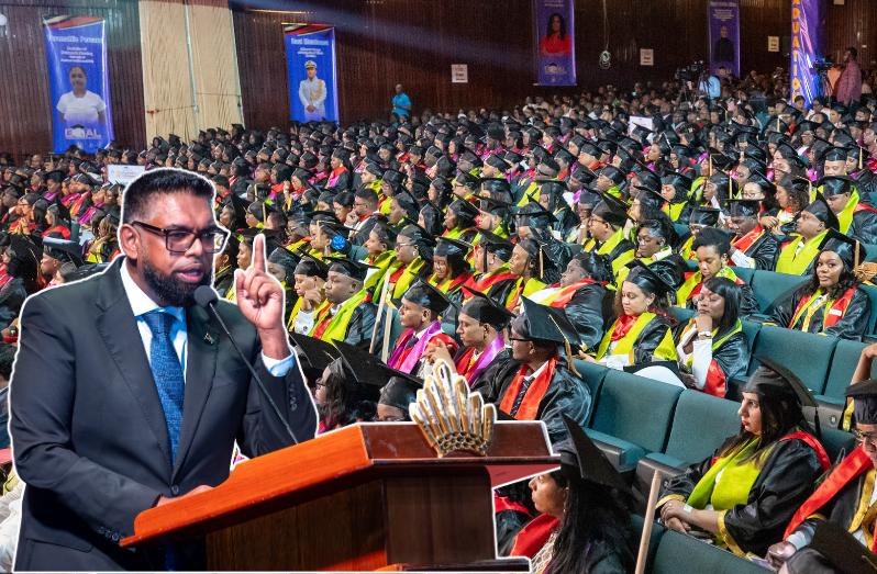 President Dr. Irfaan Ali  addressed a graduation ceremony for the Guyana Online Academy of Learning (GOAL) at the National Cultural Centre, Georgetown (Delano Williams photos)