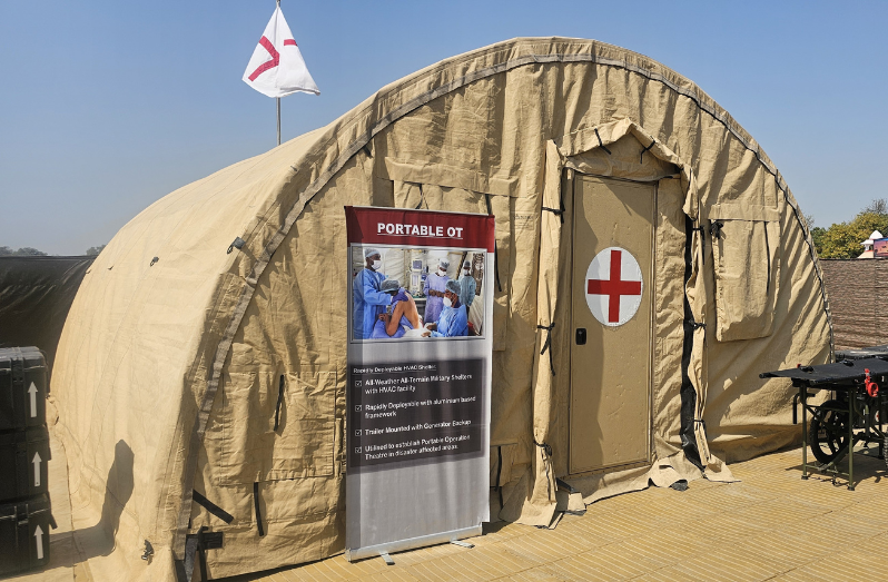 A portable operation theatre used by the HADR in its operations