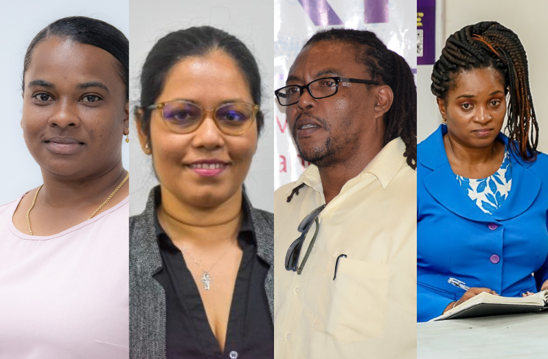 •	FROM LEFT: Dr. Erica Forte – Permanent Secretary, Ministry of Human Services and Social Security; Sharon Roopchand-Edwards – Permanent Secretary, Ministry of Foreign Affairs; Mr. Roger Rogers – Permanent Secretary, Ministry of Tourism, Industry and Commerce; Ms. Duan Ellis – Permanent Secretary, Ministry of Agriculture