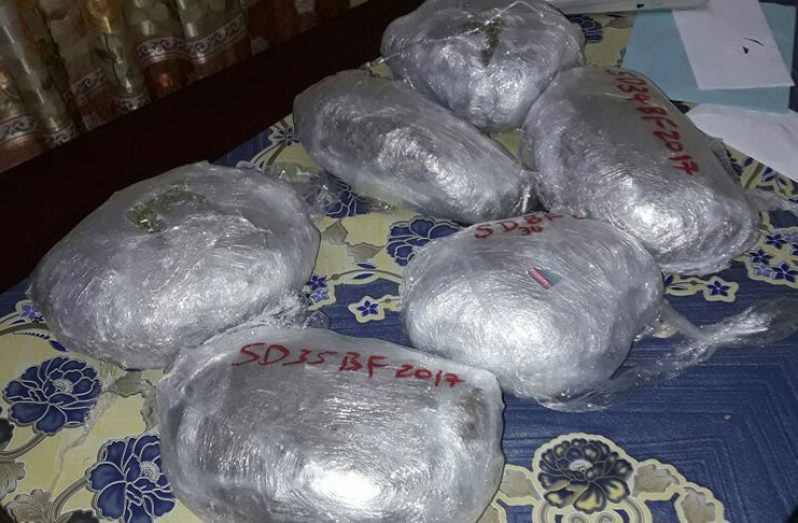 The cannabis seized by the Guyana Police Force