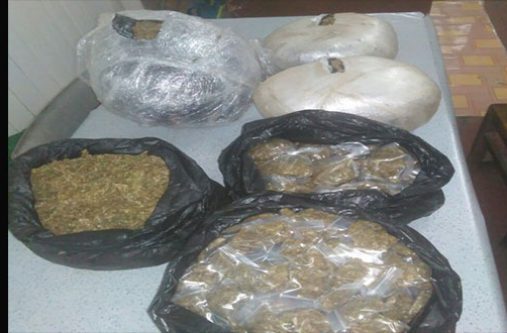 In excess of 10.3 kilograms of cannabis were found during the raid