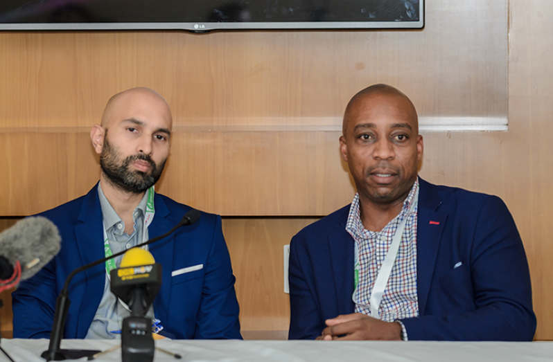 Senior Vice-President at National Hardware, Nicholas Boyer and Damion Jordan of Concepts and Services (Delano Williams photo)