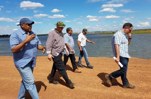 Minister of Natural Resources, Mr. Raphael Trotman, makes a point to representatives from the Private sector and Civil Society, during a visit to the Upper Takutu-Upper Essequibo Region over the weekend to formalise plans for the digging of the catchment areas