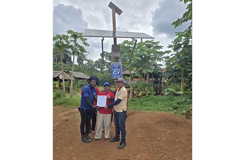 Residents of Annibisi in Region One now have access to free high-speed internet, thanks to the National Data Management Authority (OPM photo)
