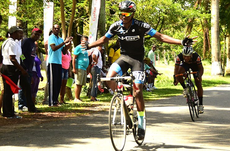 Part of the action at Monday’s National GTU Schools cycling  championships