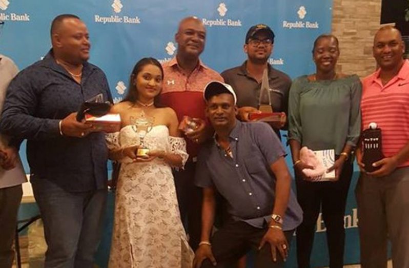 The Guyanese winners after the presentation ceremony last night in Paramaribo. 