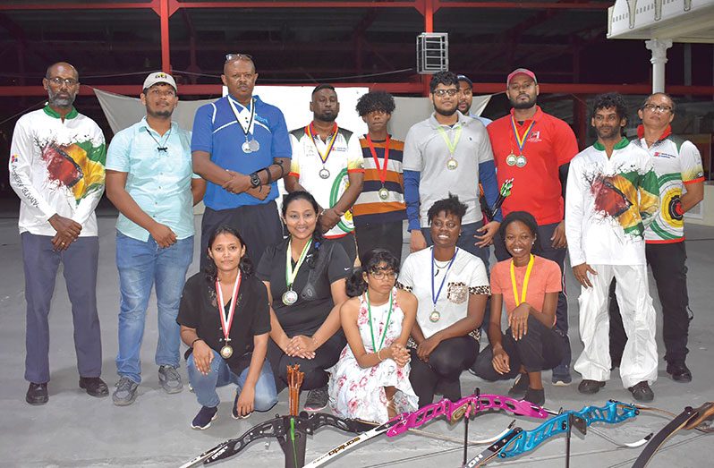 Winners and officials after the medal ceremony