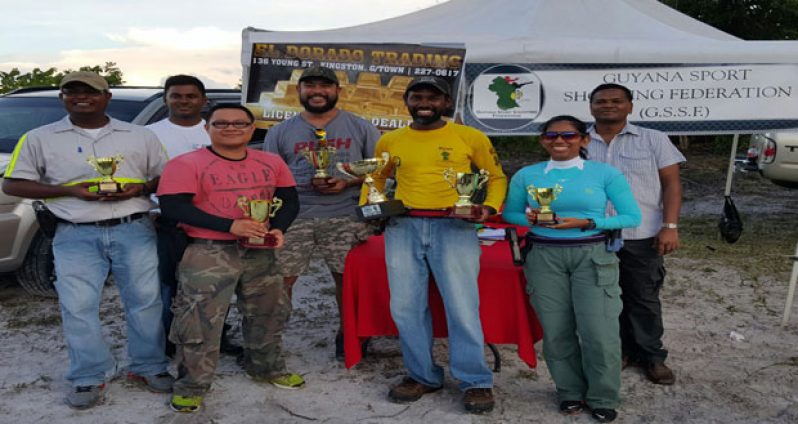 Winners pose with their trophies after the El Dorado-sponsored shoot.