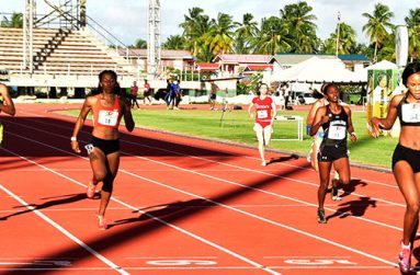 World Juniors silver medalist Kadecia Baird takes the win in the women’s 400m