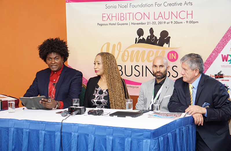 the Sonia Noel Foundation of the Creative Arts, Vice-Chairman, Richard Young; Chairman, Sonia Noel; GCCI President, Nicholas Boyer; and General Manager of the Pegasus Hotel (Elvin Croker photo)