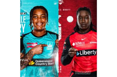 West Indies all-rounders Chinelle Henry (l) and Deandra Dottin have been snapped up in the Women’s Big Bash League (WBBL) Overseas Player Draft