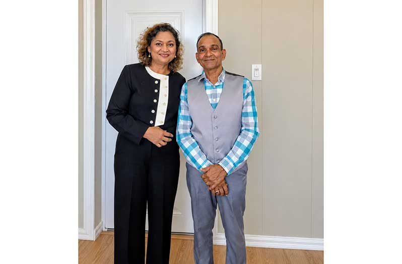 Minister of Local Government and Regional Development, Priya Manickchand and the Founder of Waste To Wealth Caribbean Inc., Rampertab Etwaria, earlier this week