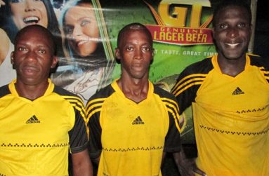 Winners Connection goalscorers from left: Renee Gibbons, Rawle Gittens and Chris Young.