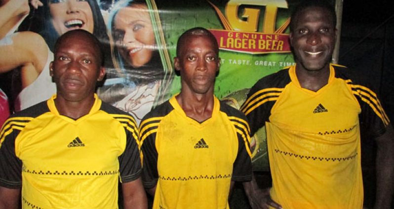 Winners Connection goalscorers from left: Renee Gibbons, Rawle Gittens and Chris Young.